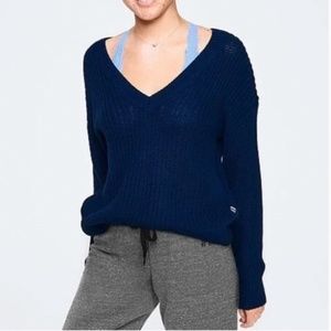 Victoria's Secret PINK Heritage V Neck Knit Sweater XSMALL NEW